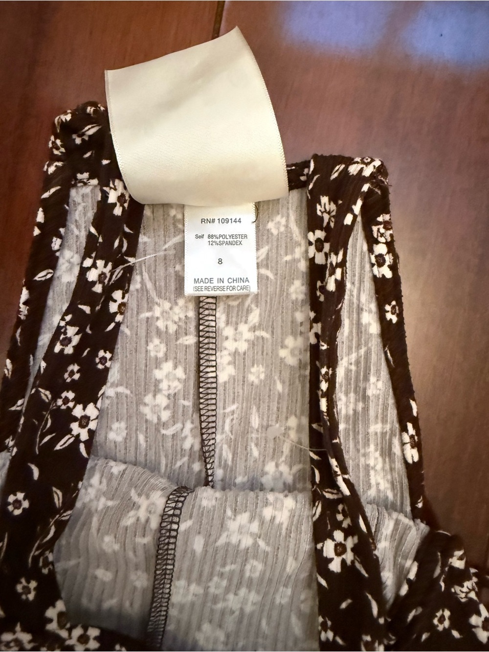 Girls Brown Floral Wide-Leg Jumpsuit - Picture 2 of 2